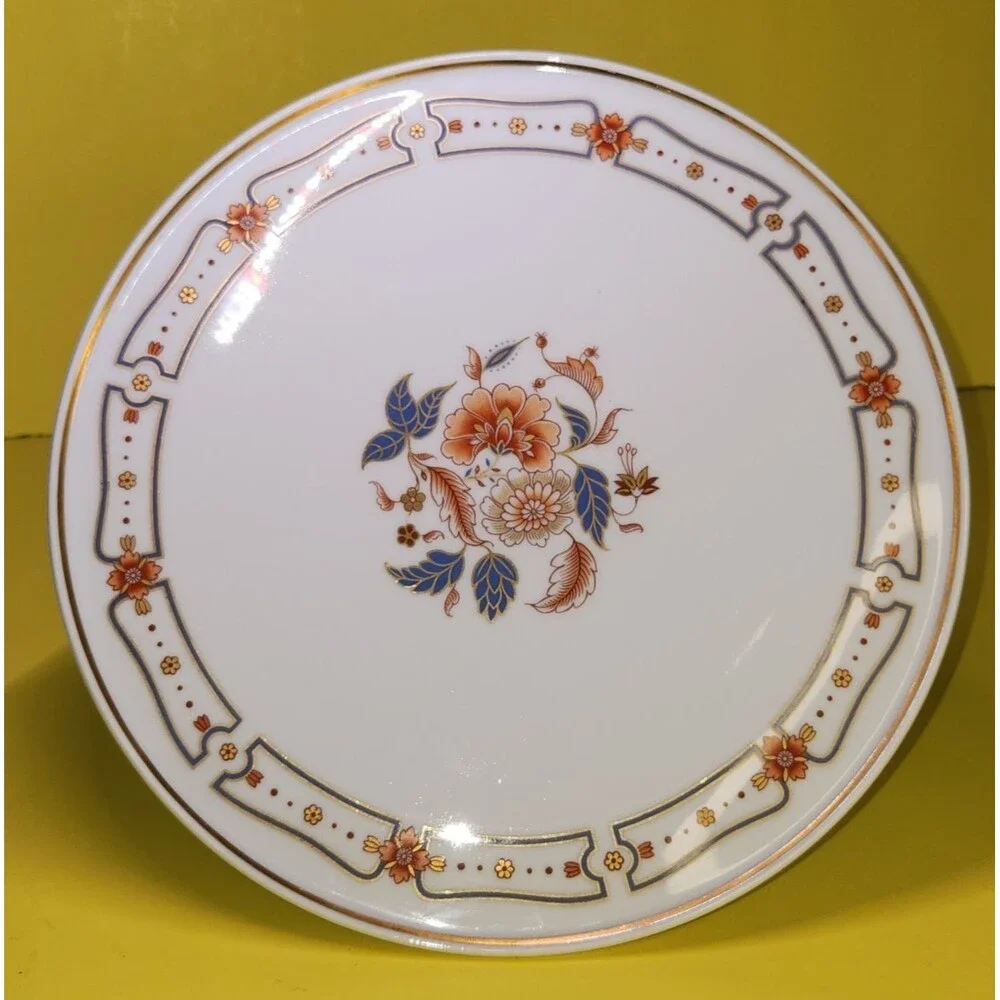 Richard Ginori Italy Porcelain Pedestal Cake Stand Taormina Tazza Gold Floral